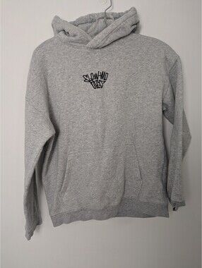 H&M Kids Grey Slow-Mo Days Graffiti Logo Hoodie Sweatshirt Size US 16/18 12-14Y